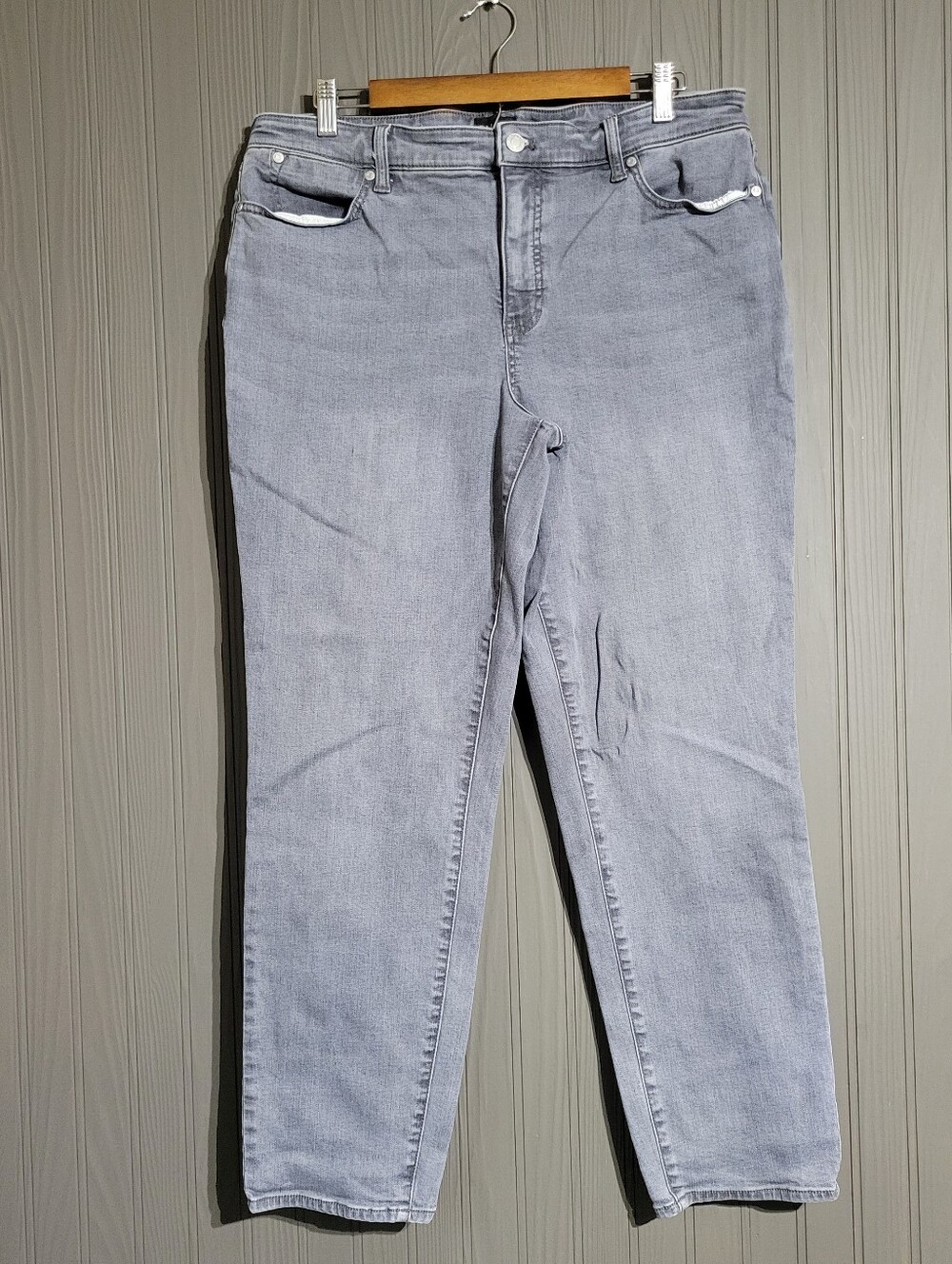 Talbots Denim Jeans Slim Ankle Stretch Cotton Gray Wash Women's 14